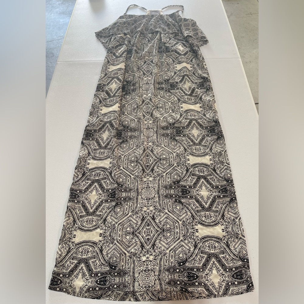 NWT!! Anthropologie Vanessa Virginia Cream & Black Midi Dress Sz 2P Bin 307